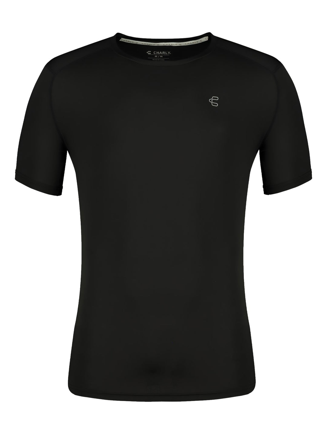 Playera Deportiva Charly Manga Corta Negro para Hombre