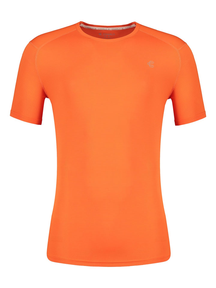 Playera Charly Manga Corta Naranja para Hombre