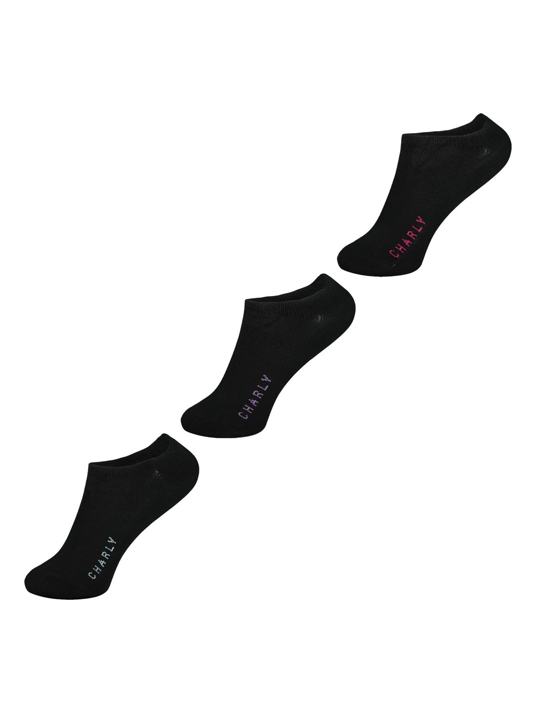 Pack 3 Calcetines Liner Charly Negro para Mujer