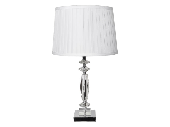 Lámpara de Mesa Kelder Blanco Base Vidrio y Pantalla Textil