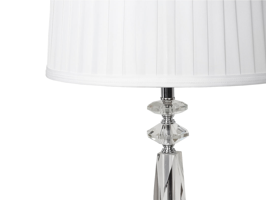 Lámpara de Mesa Kelder Blanco Base Vidrio y Pantalla Textil