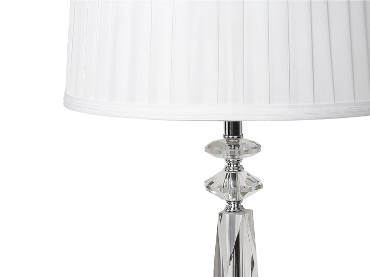 Lámpara de Mesa Kelder Blanco Base Vidrio y Pantalla Textil