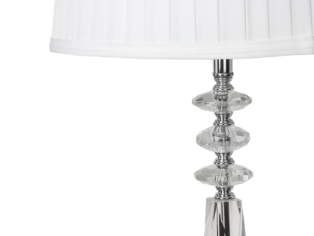Lámpara de Mesa Kelder Blanco con Pantalla Textil y Base de Vidrio
