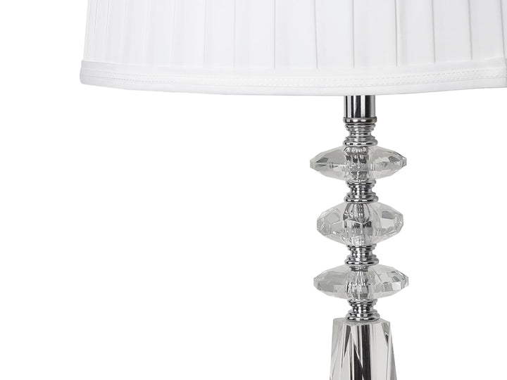 Lámpara de Mesa Kelder Blanco con Pantalla Textil y Base de Vidrio