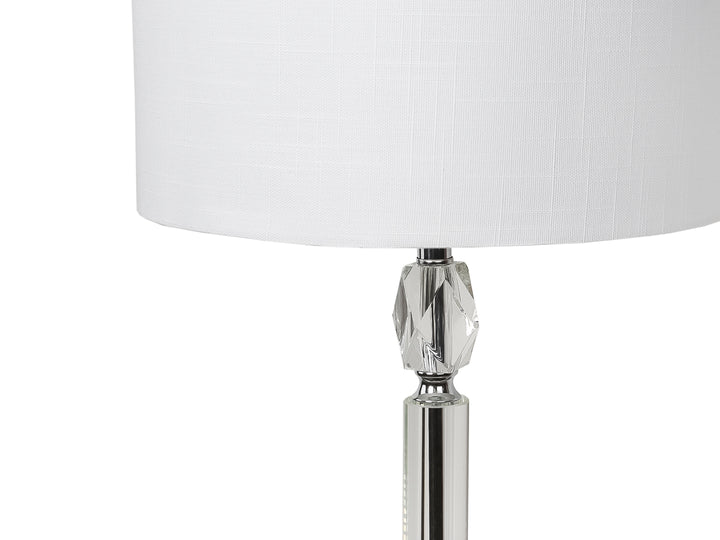 Lámpara de Mesa Kelder Blanco Pantalla Textil y Base Vidrio