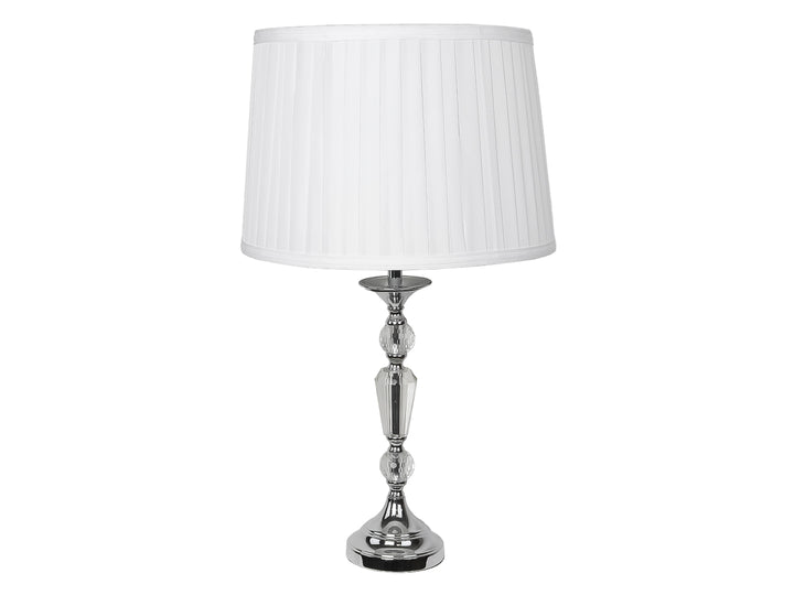 Lámpara de Mesa Kelder Blanco Base Vidrio y Pantalla Textil