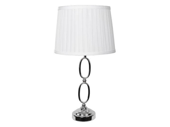 Lámpara de Mesa Kelder Blanco Pantalla Textil y Base Metálica