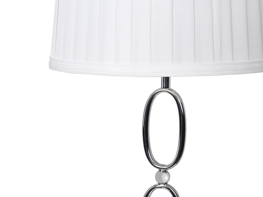 Lámpara de Mesa Kelder Blanco Pantalla Textil y Base Metálica