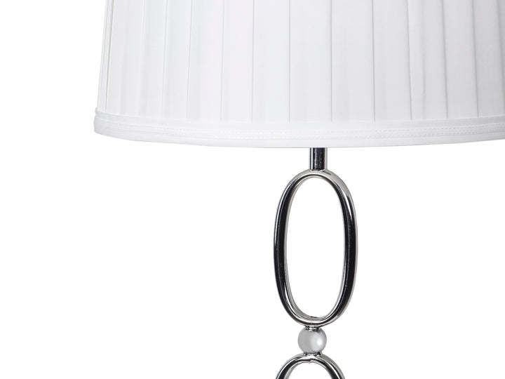 Lámpara de Mesa Kelder Blanco Pantalla Textil y Base Metálica