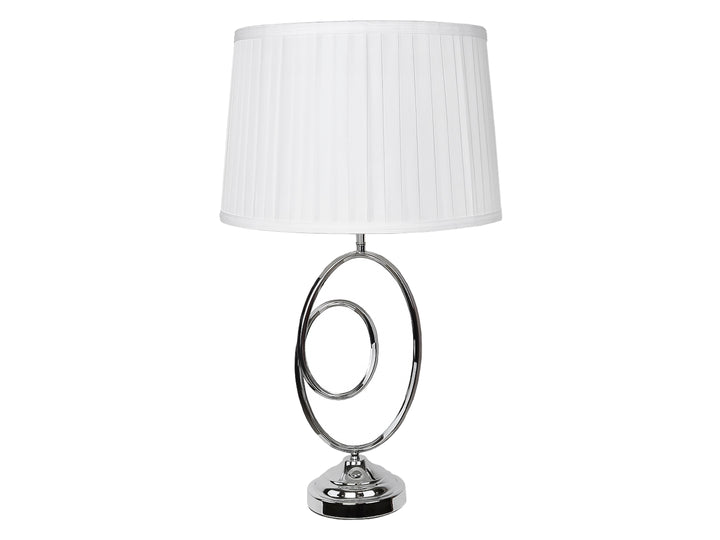 Lámpara de Mesa Kelder Blanco Pantalla Textil Base Metálica