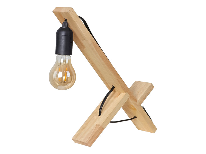 Lámpara de Mesa Kelder Base Madera Natural