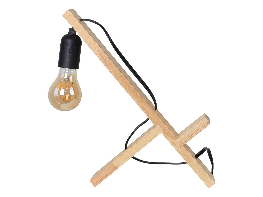 Lámpara de Mesa Kelder Base Madera Natural