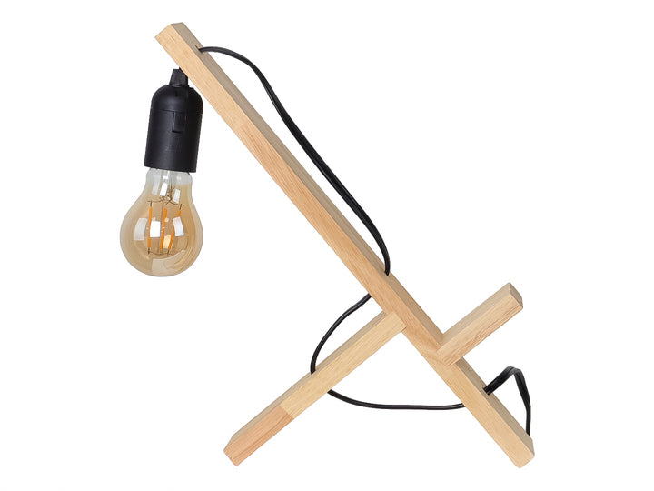 Lámpara de Mesa Kelder Base Madera Natural