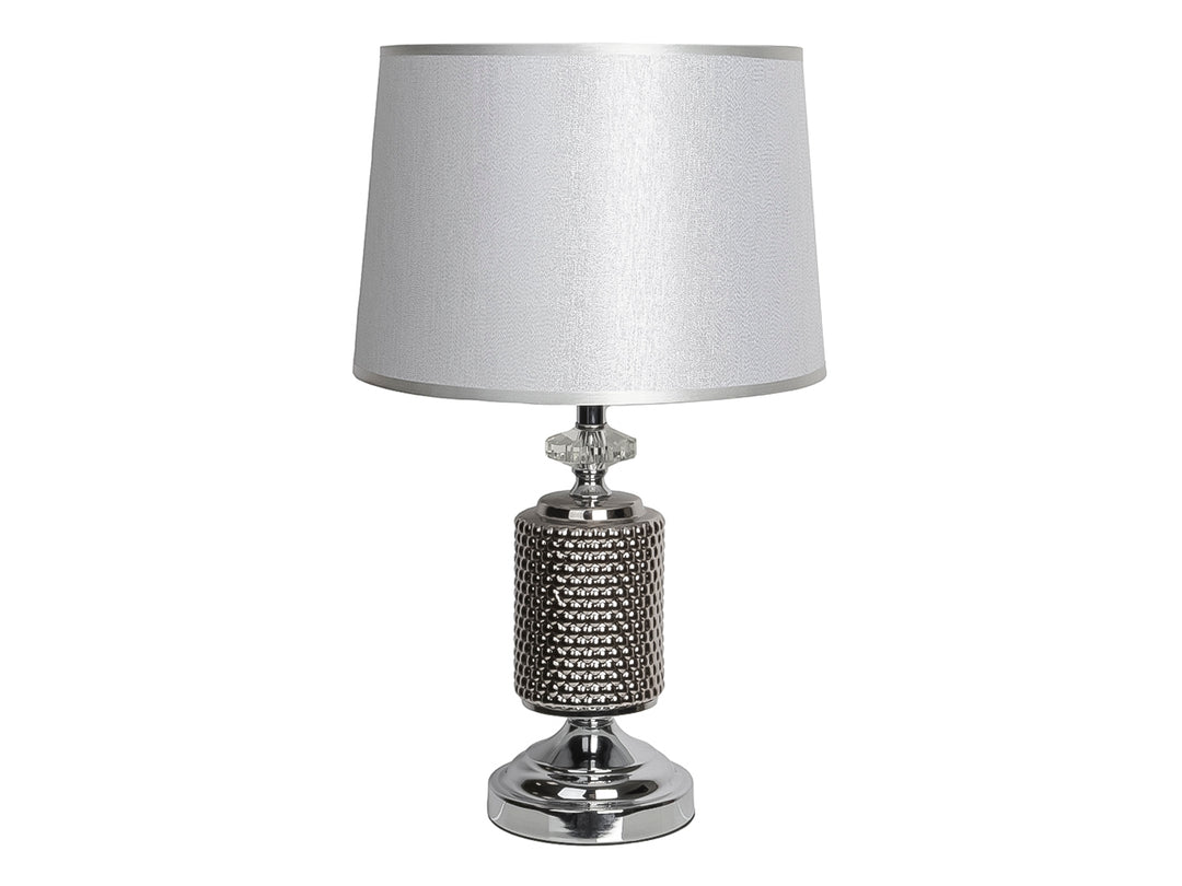 Lámpara de Mesa Kelder Blanco Base Cerámica y Pantalla Textil