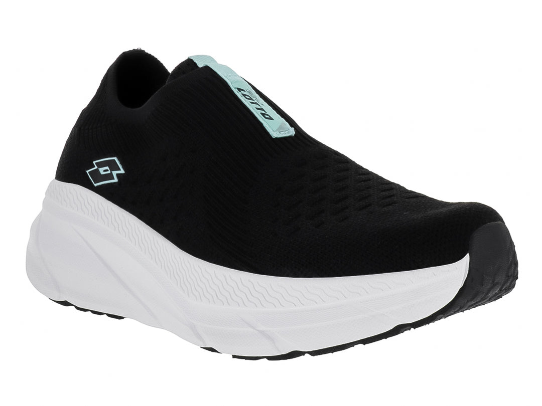 Tenis Lotto Eddie W Negro y Aqua para Mujer