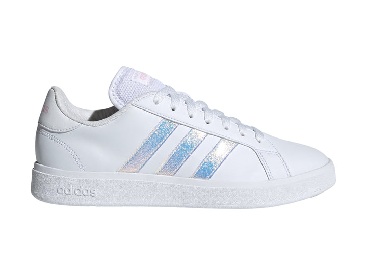 Tenis Adidas Grand Court Base 2.0 Blanco y Rosa para Mujer