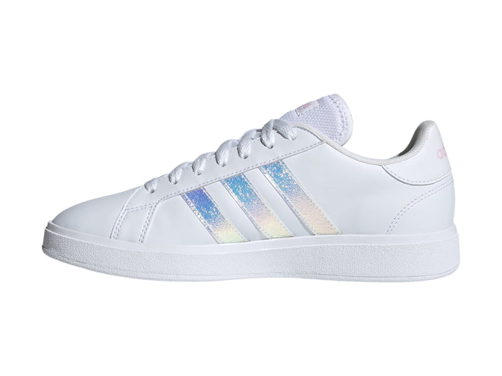 Tenis Adidas Grand Court Base 2.0 Blanco y Rosa para Mujer