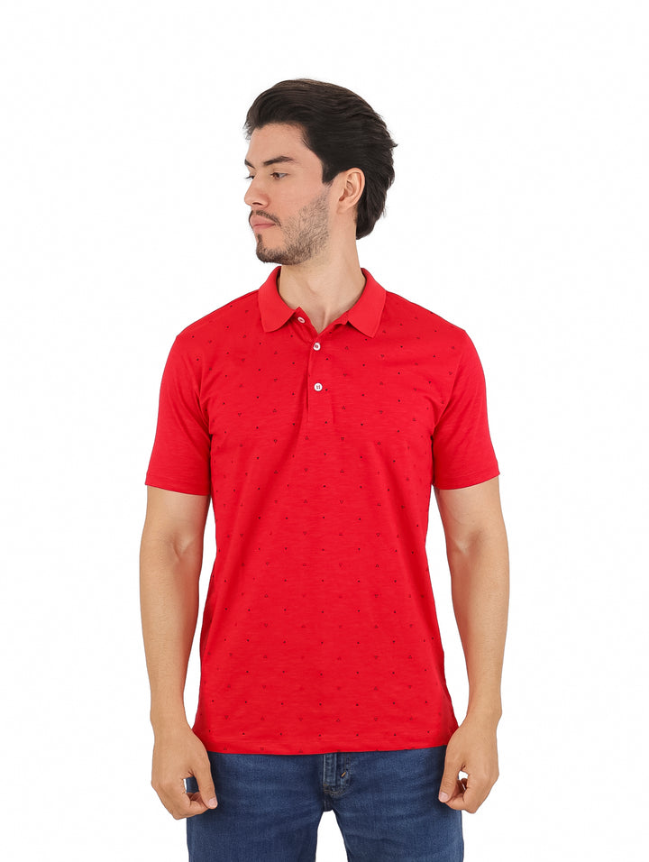 Playera Polo American Fly Rojo Estampada para Hombre