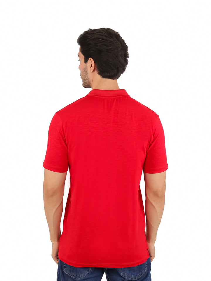 Playera Polo American Fly Rojo Estampada para Hombre