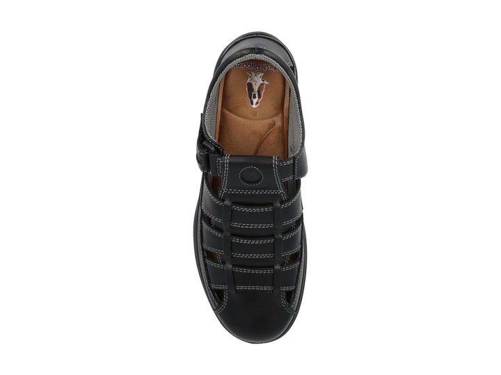 Sandalia cerrada color negro para niño o niña de la marca Hush Puppies.