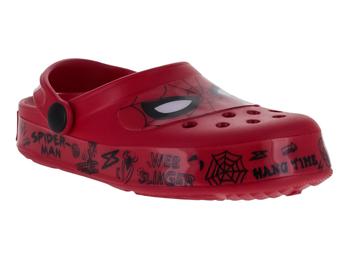 Zueco rojo para Niño con temática de Spider-Man y correa ajustable.