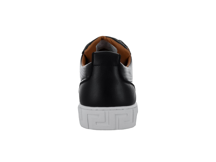 Tenis Platini M24 color negro con suela blanca y detalles interiores en marrón.