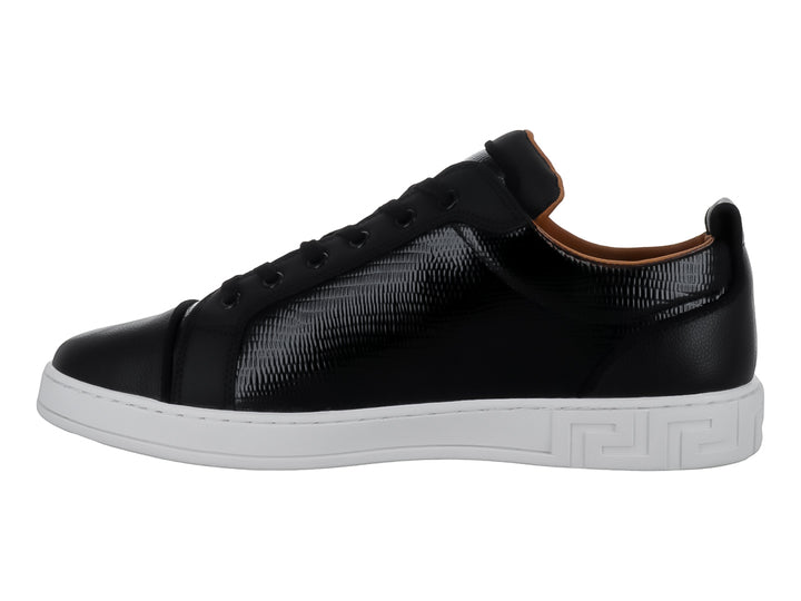 Tenis Platini M24 color negro con suela blanca y detalles interiores en marrón.