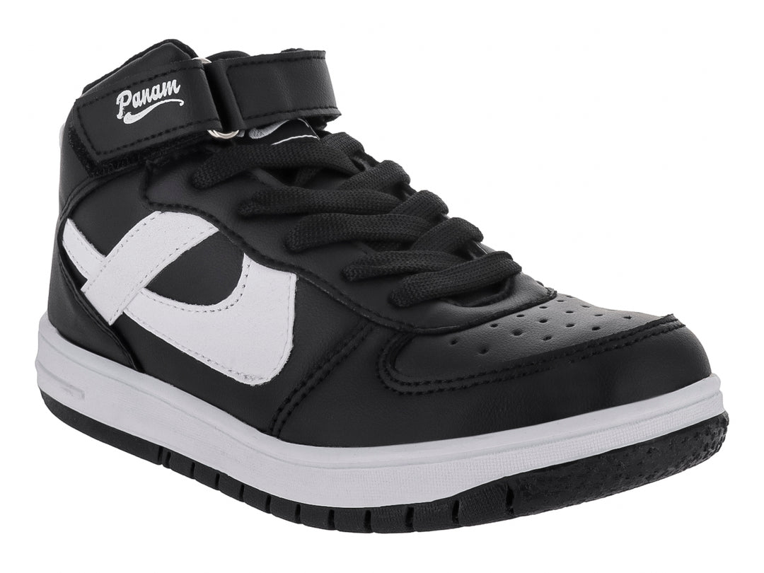 Tenis Panam Negro con Blanco para Niño