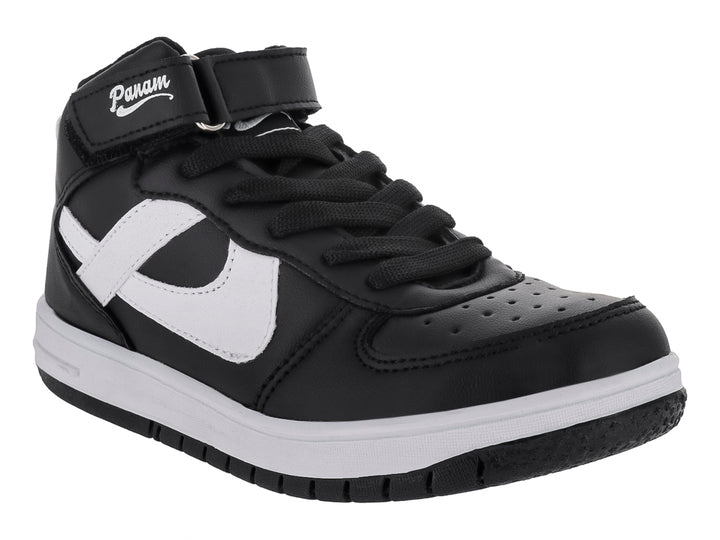 Tenis Panam Negro con Blanco para Niño
