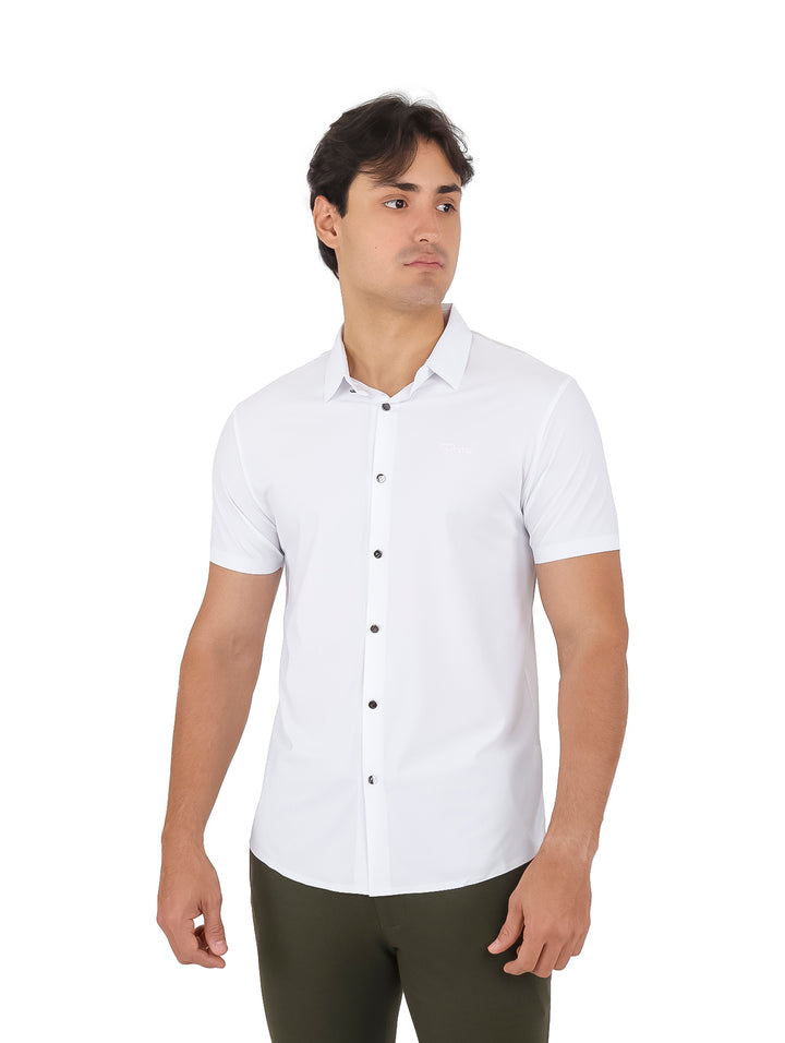 Camisa Bratto Blanca de Manga Corta para Hombre