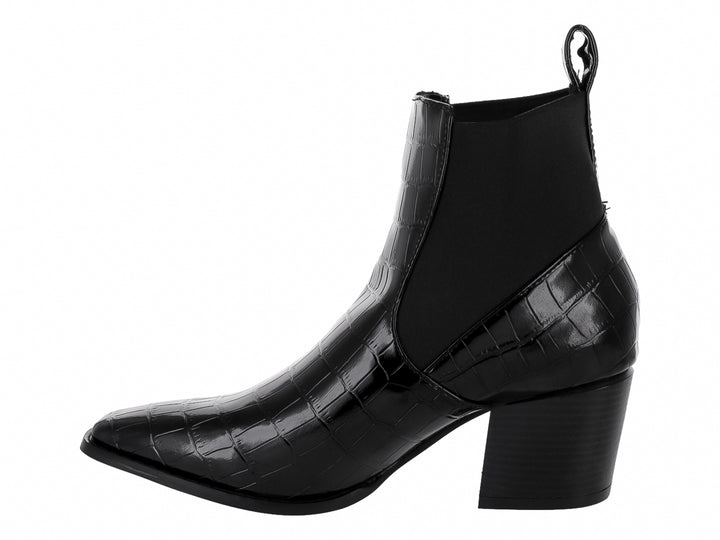 Botines Diana Denisse Negro Charol Caimán para Mujer