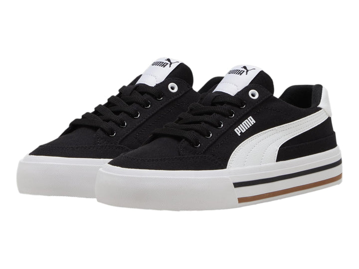 Tenis PUMA Court Classic Vulc Negro y Blanco para Niño