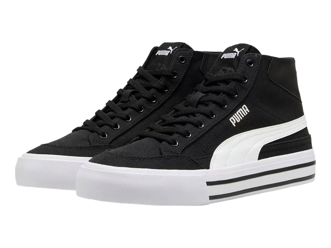 Tenis PUMA Court Classic Vulc Mid Negro y Blanco para Hombre
