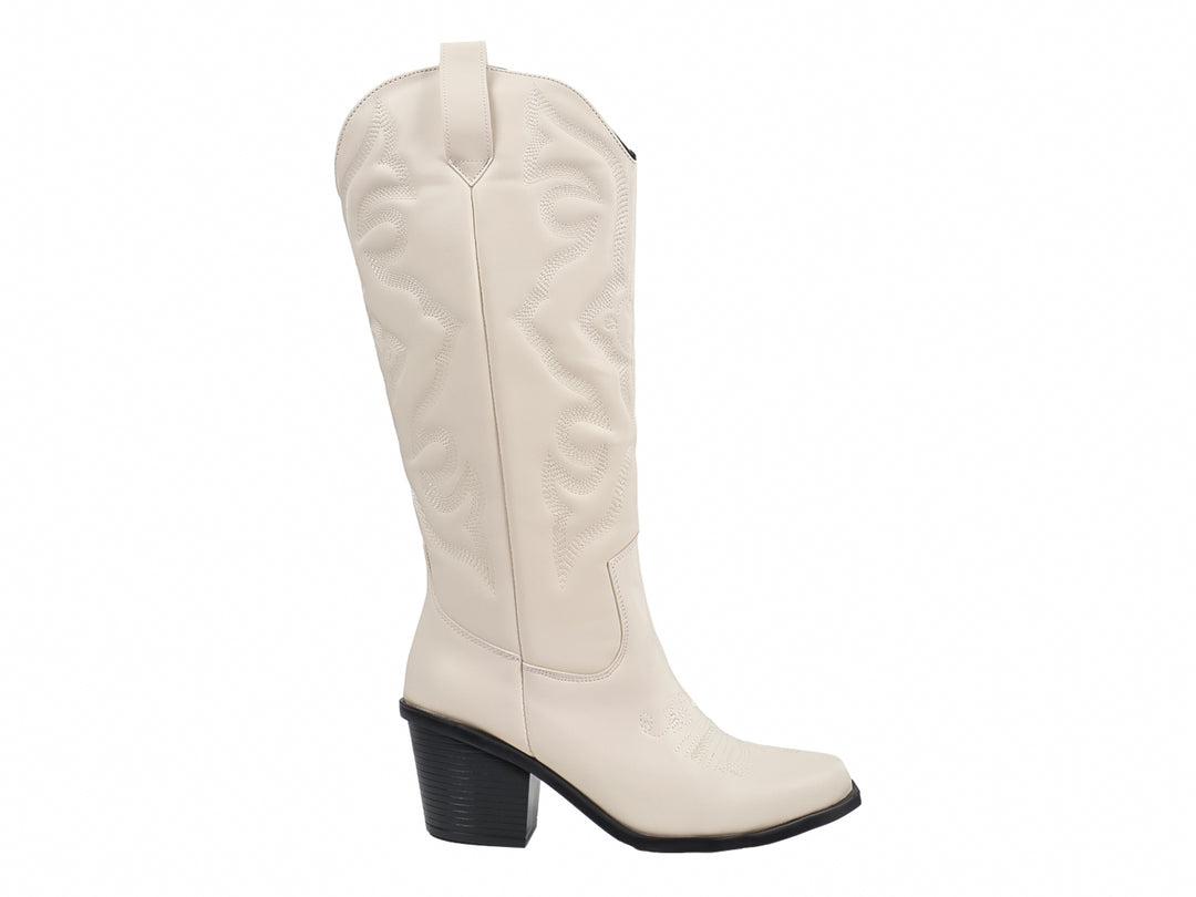 Botas Vaqueras Luna Rosa Color Latte para Mujer