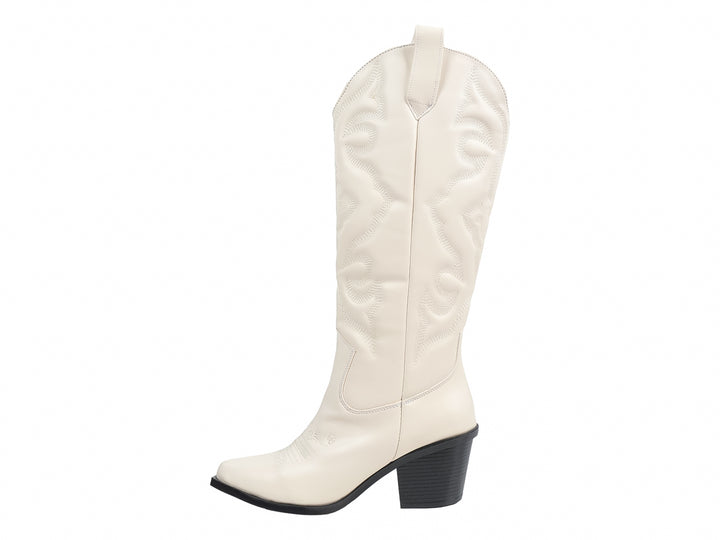Botas Vaqueras Luna Rosa Color Latte para Mujer