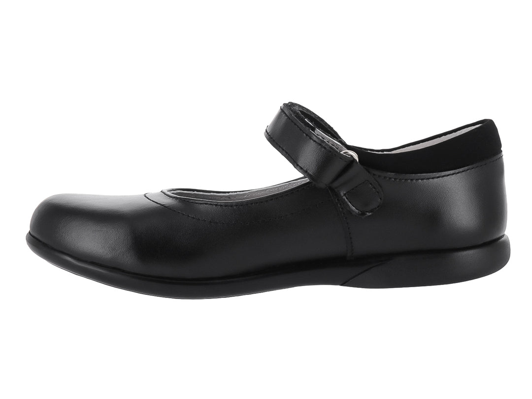 Zapato negro de piel para Niña con correa y detalle de estrella plateada.