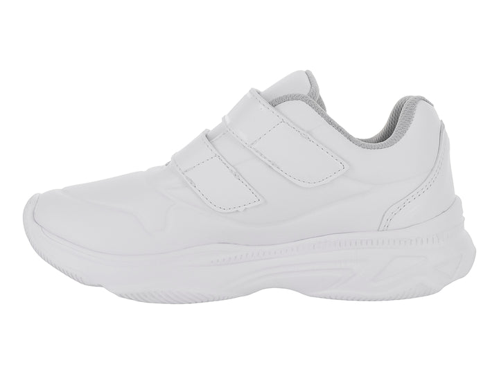 Tenis deportivos blancos para niños de la marca Karsten con cierre de velcro.