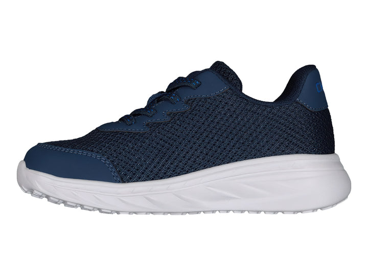Tenis deportivos Charly en color azul marino con suela blanca y detalles en azul brillante.