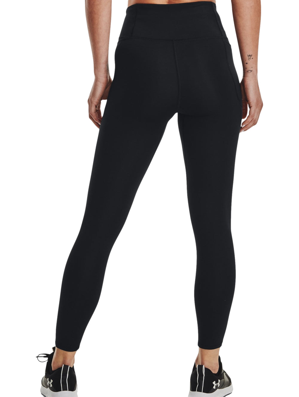 Leggings deportivos Under Armour color negro, de talle alto y ajuste ceñido al cuerpo.