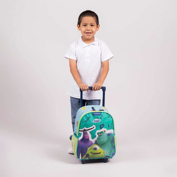 Mochila Chenson Monsters at Work Azul y Verde para Nino