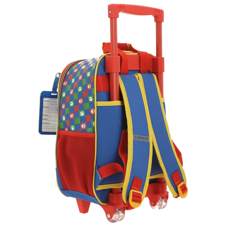 Mochila Rodante Chenson Mario Bros Azul y Rojo para Niño