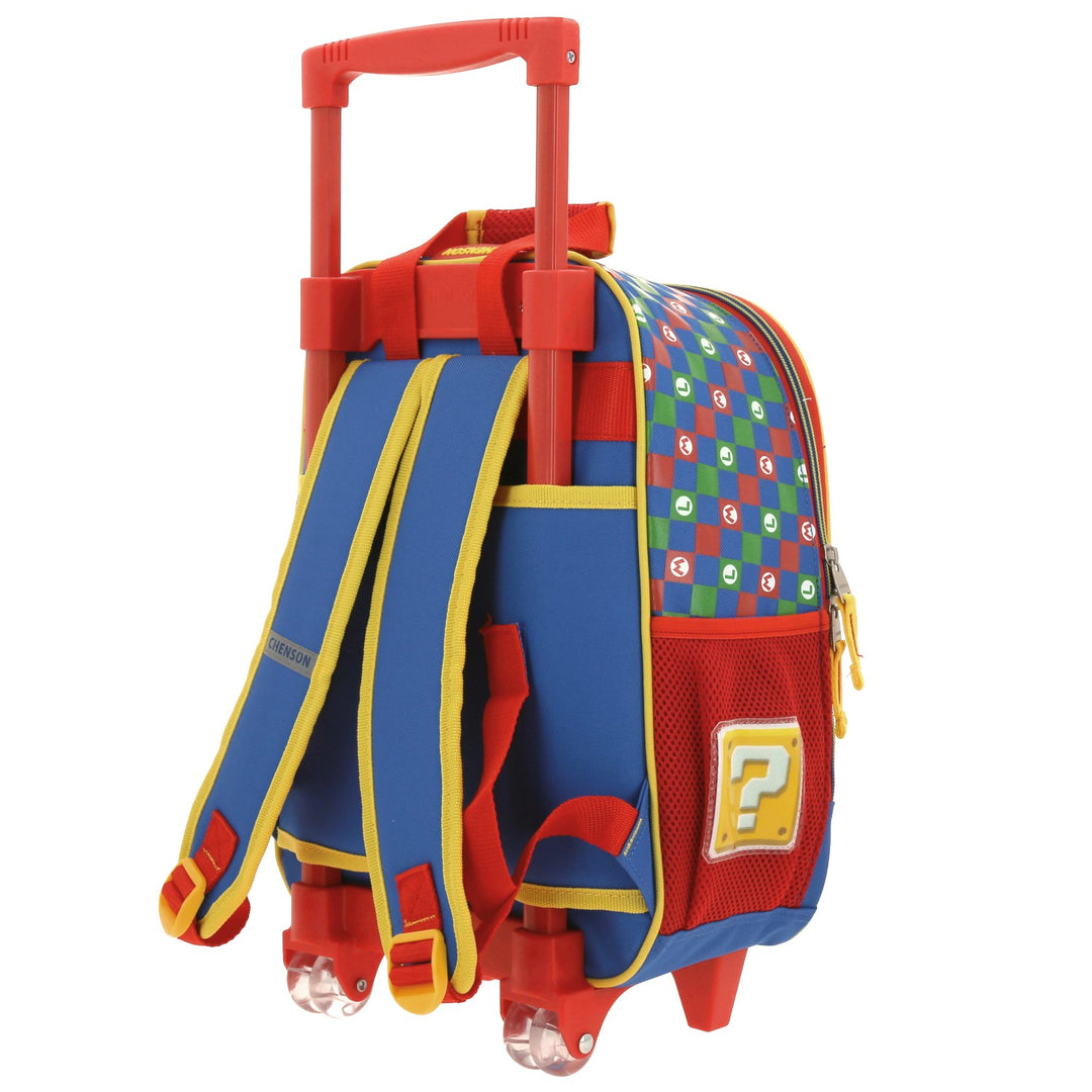 Mochila Rodante Chenson Mario Bros Azul y Rojo para Niño