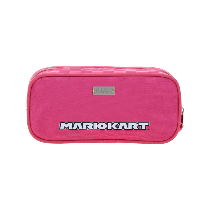 Lapicera fucsia de Mario Bros con diseño de personaje y doble compartimento con cierre.