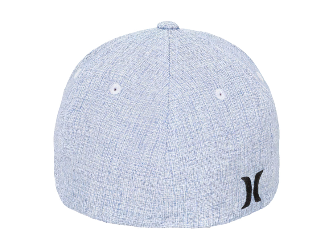 Gorra Hurley color azul pacífico con logotipo bordado en negro y visera curva.
