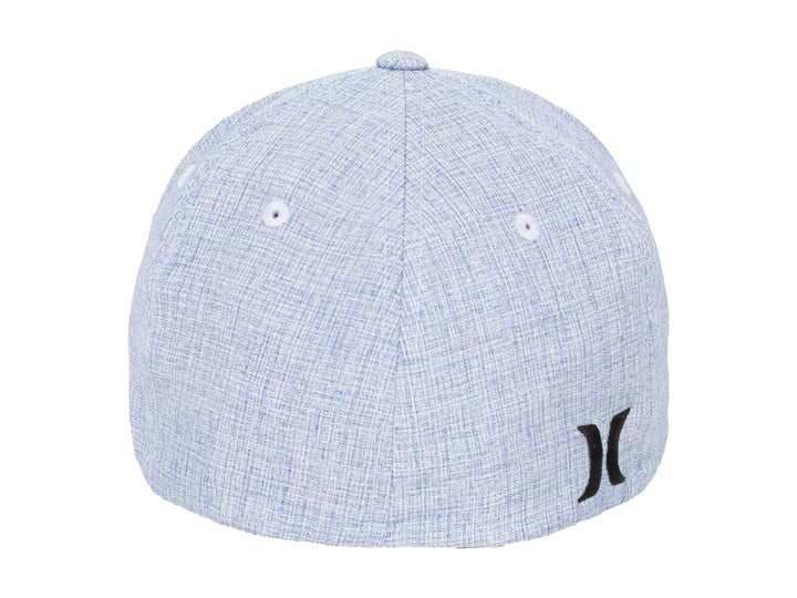 Gorra Hurley color azul pacífico con logotipo bordado en negro y visera curva.