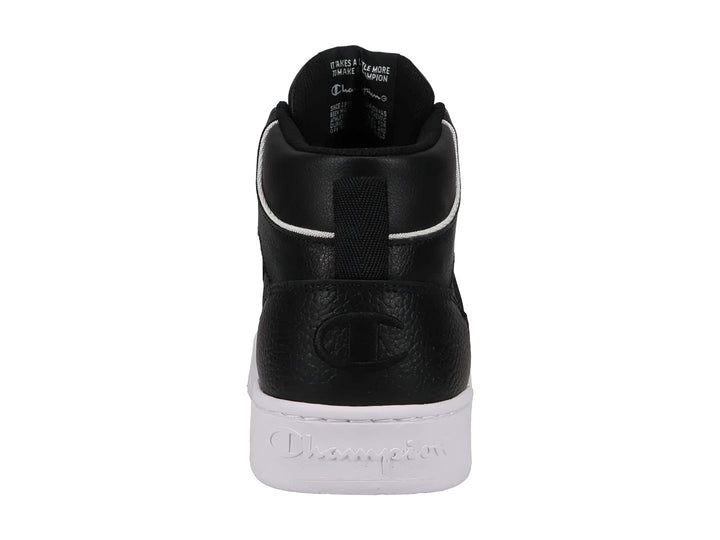 Tenis deportivos de bota marca Champion en color negro con suela blanca.
