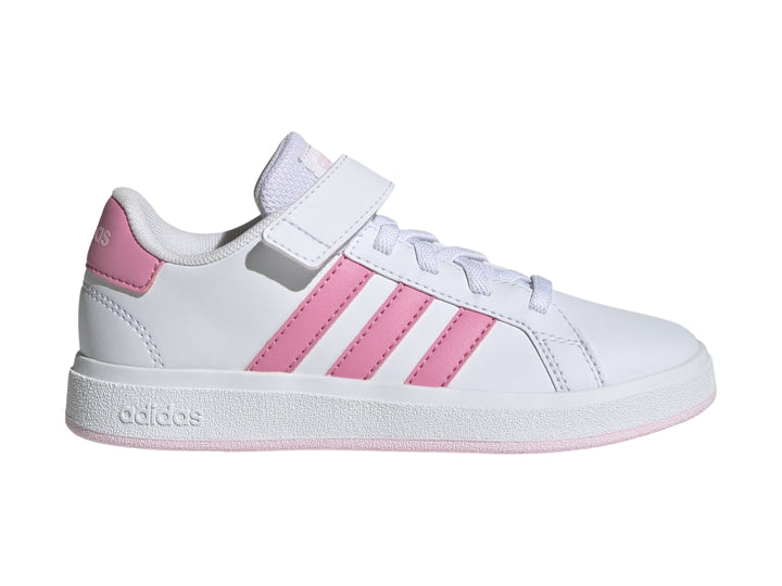 Tenis Adidas Grand Court 2.0 Blanco y Rosa para Niña