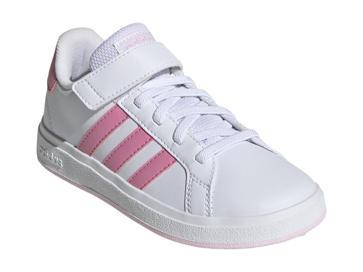Tenis Adidas Grand Court 2.0 Blanco y Rosa para Niña