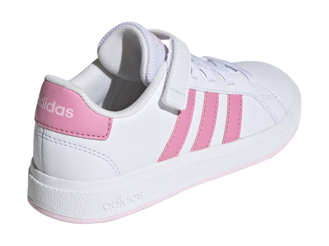 Tenis Adidas Grand Court 2.0 Blanco y Rosa para Niña
