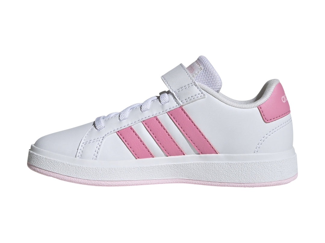 Tenis Adidas Grand Court 2.0 Blanco y Rosa para Niña